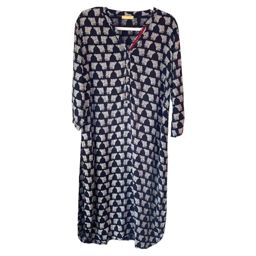 Indian Elephant Pattern Kaftan With Pants